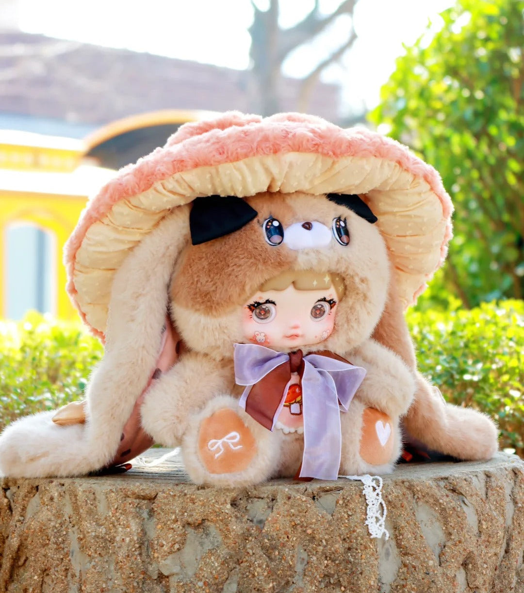 Nommi Mushroom Hat Series 400% Large Plush Blind Box - Collectible Forest Edition with 3 Interchangeable Eye Styles