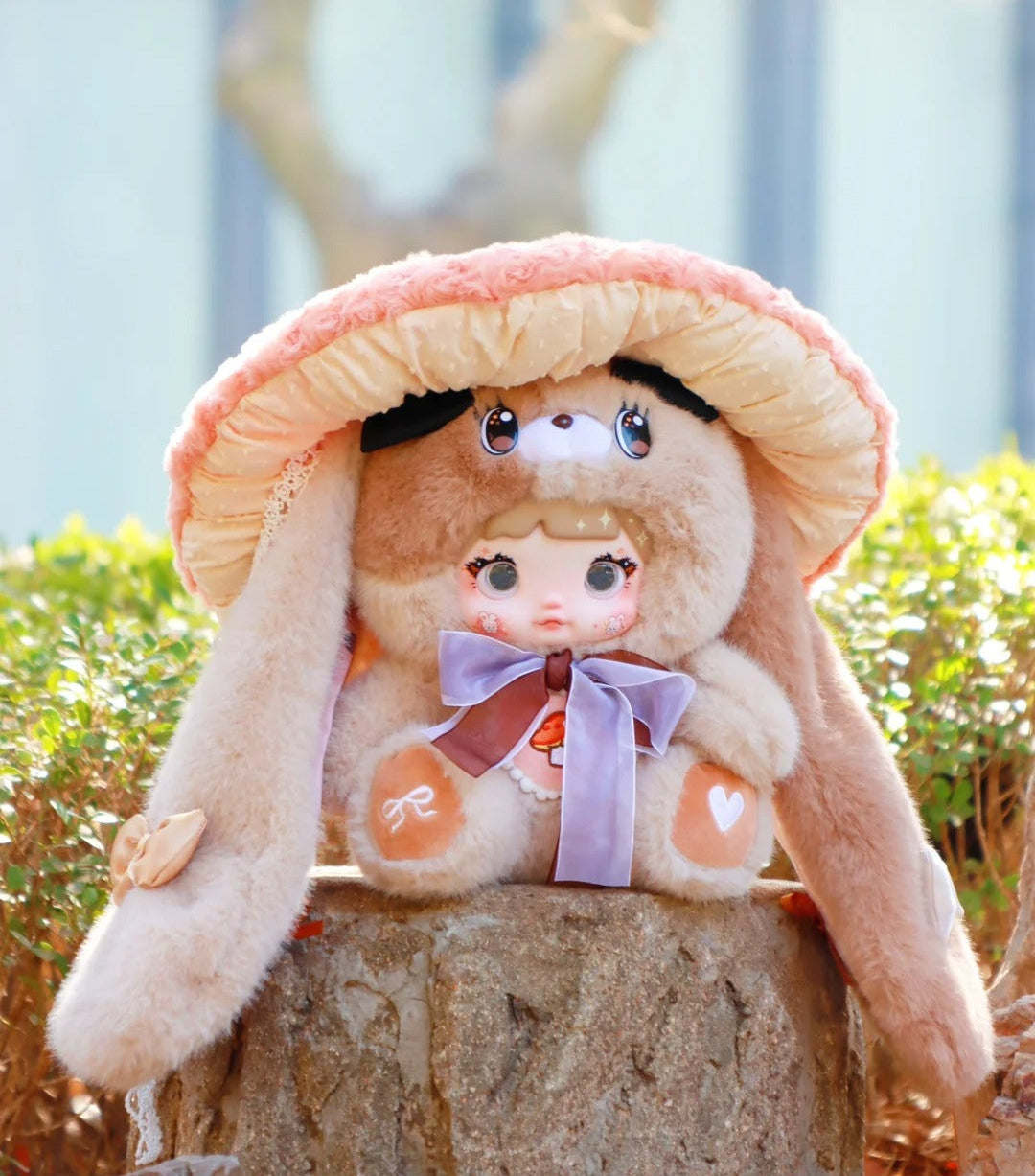 Nommi Mushroom Hat Series 400% Large Plush Blind Box - Collectible Forest Edition with 3 Interchangeable Eye Styles