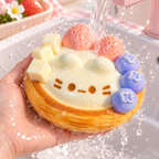 Cute Kitten Egg Tart Squishy – Slow-Rising Dessert Sensory Toy with Soft Dough-Like Texture