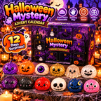 12-Piece Halloween Squishy Advent Calendar – Cute Ghost & Pumpkin Slow Rising Stress Relief Mystery Box