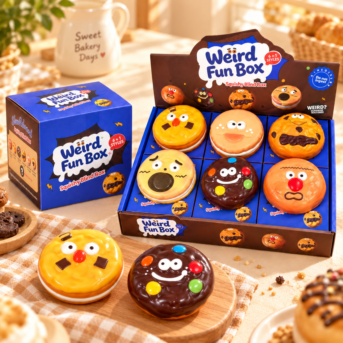 Cute Cartoon Cookie Squishy Mystery Blind Box – Soft Slow Rising Sensory Stress Relief Toy