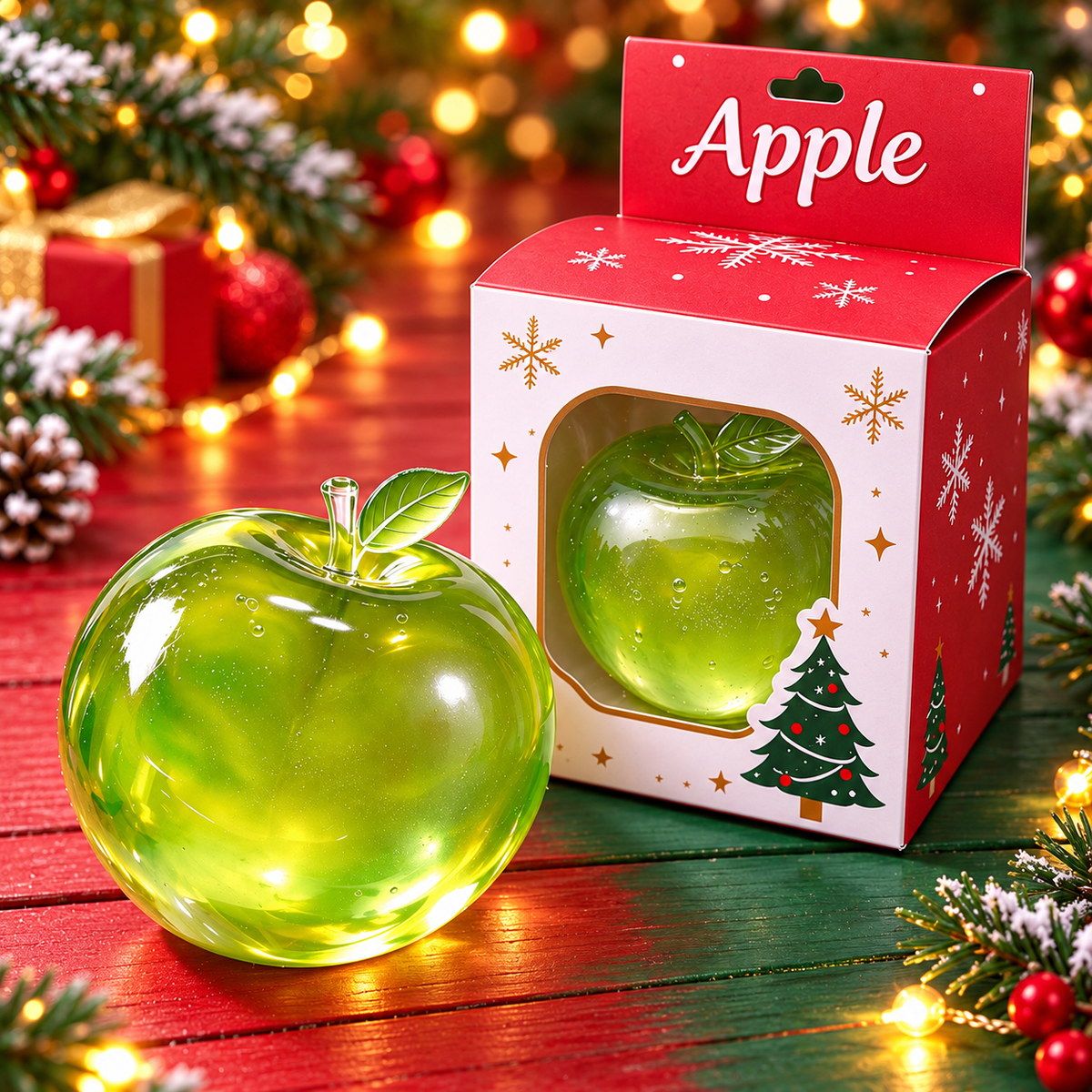 Green Apple Squishy – Slow-Rising Fruit Sensory Squeeze Toy with Soft Gel-Like Texture