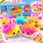 Jumbo Bao Bun Squishy Mystery Box – Cute Expressive Steamed Bun Stress Relief Fidget Toy
