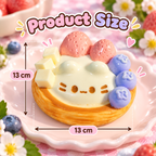 Cute Kitten Egg Tart Squishy – Slow-Rising Dessert Sensory Toy with Soft Dough-Like Texture