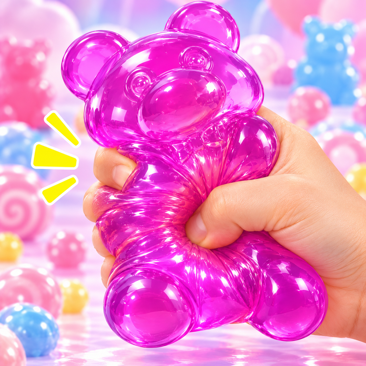 Cute Bear TPR Squishy Toy – Soft Maltose-Style Slow Rising Stress Relief Sensory Fidget Toy