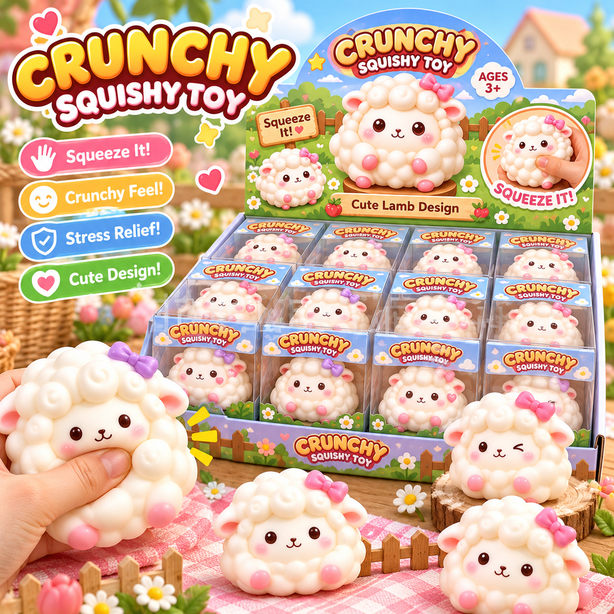 Crunchy Squishy Monster Blind Box – Soft Squeezable Sensory Fidget Toy with Fun Crunchy Sounds