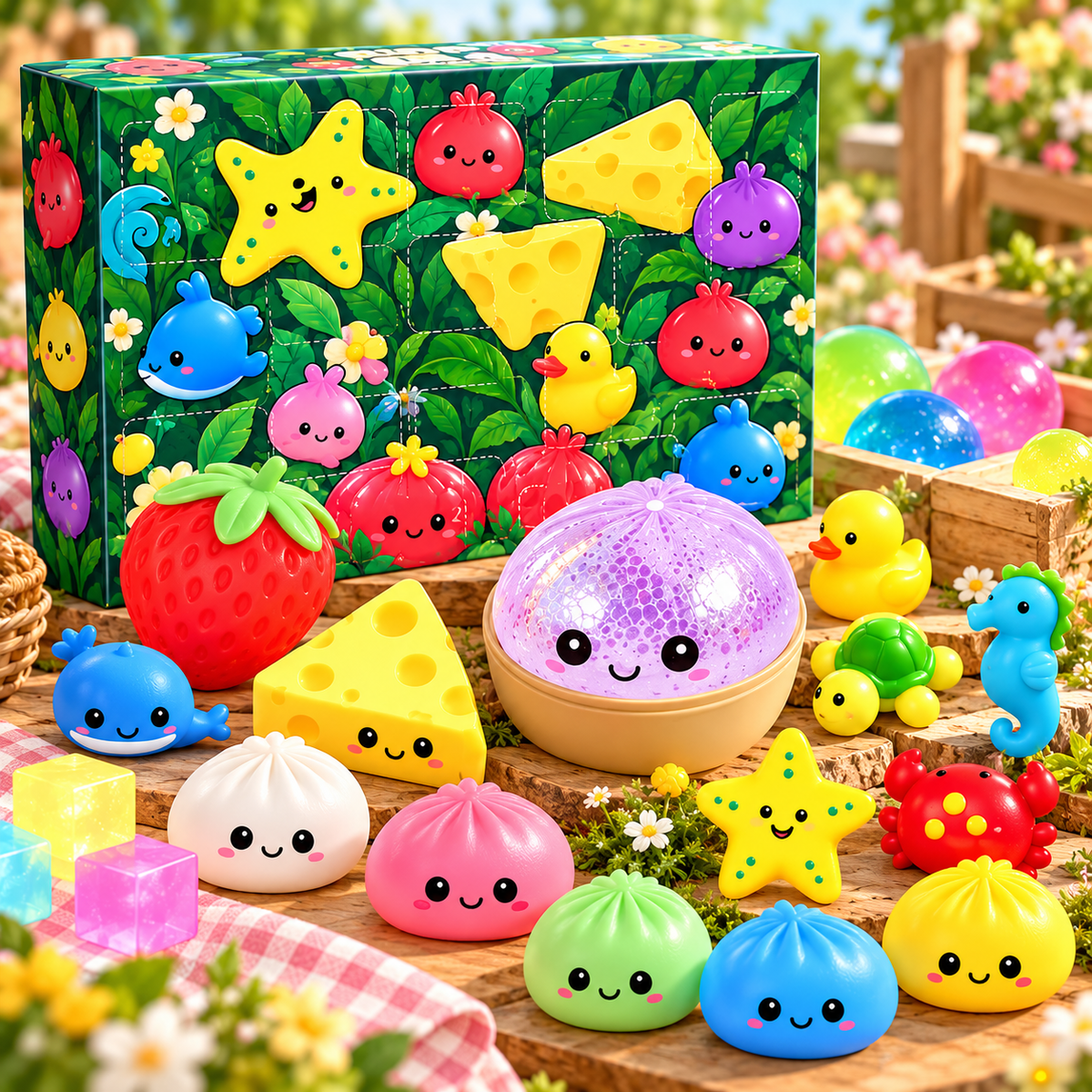 25-Day Dumpling Squishy Advent Calendar – Cute Stress Relief Toys Christmas Countdown Mystery Gift Box