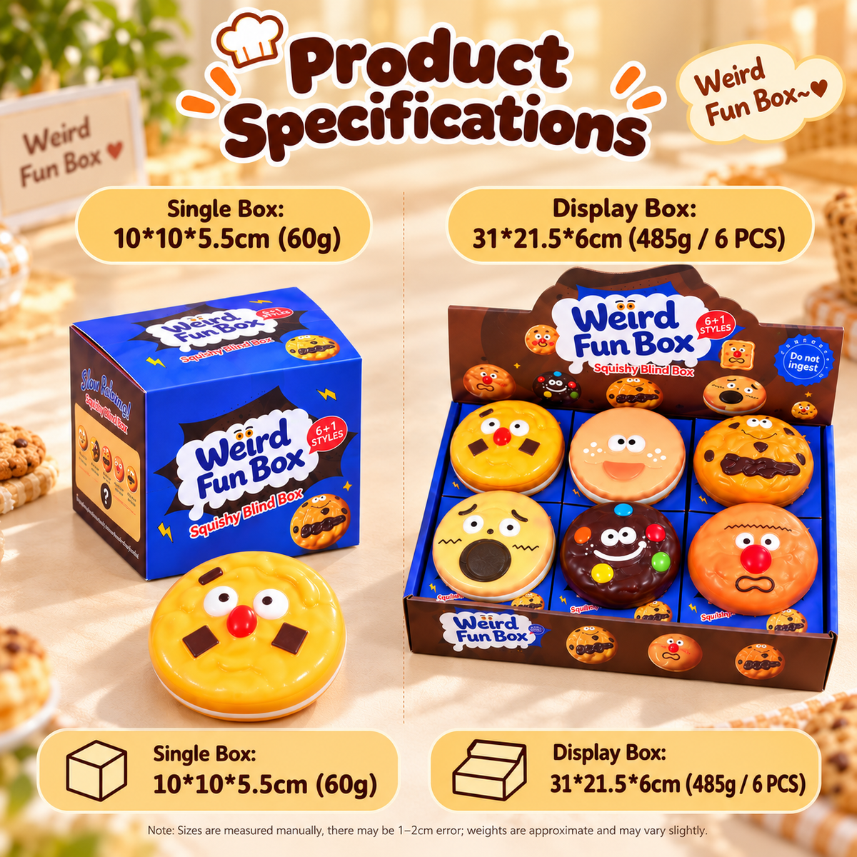 Cute Cartoon Cookie Squishy Mystery Blind Box – Soft Slow Rising Sensory Stress Relief Toy