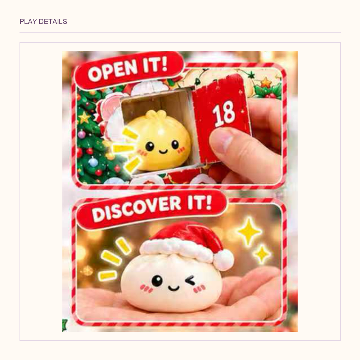 Original Christmas calendar-opening and hand-held festive dumpling close-ups