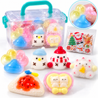 7 Pack Cute TPR Squishy Toys Gift Set with Storage Box & Stickers – Soft Sensory Fidget Toys for Kids